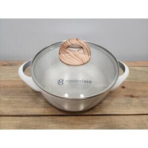 Masterclass Premium Cookware 8" Pot 2 Quart QT Casserole Pan w/Lid